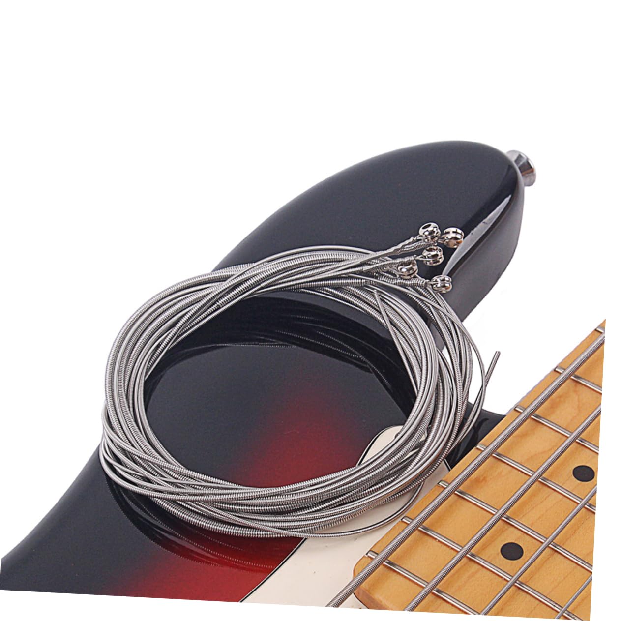 SUPVOX 5 Pcs Stainless Steel Bass Strings Bass String Replacement Guitar String Gauge Bass Guitar Music Accessories Silver Color