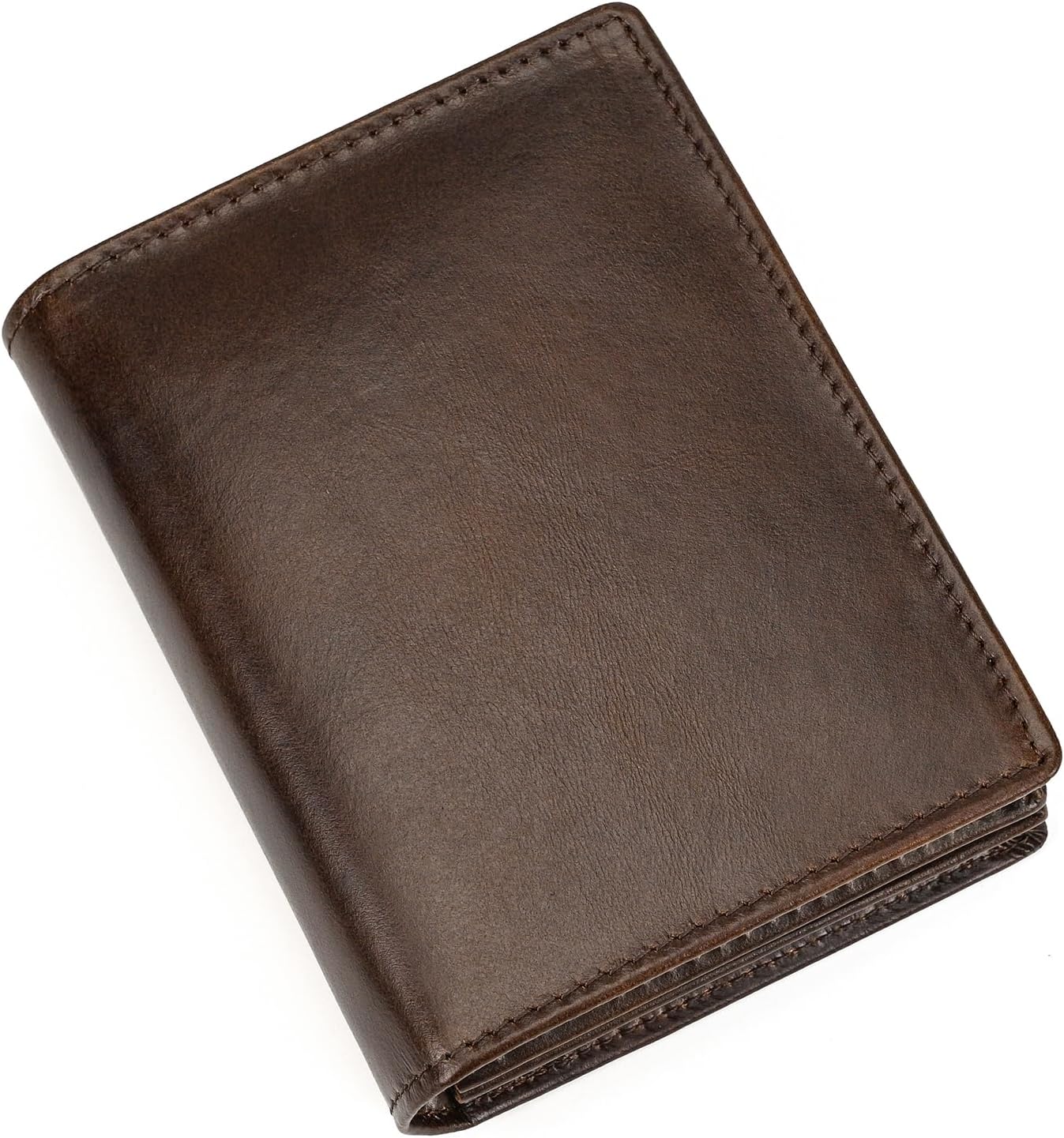 Genuine Leather Wallet for Men | Bifold RFID Vertical Wallet | Mens Extra Large Capacity Card Holder with 16 Slots and ID Window, Coffee - Image 9