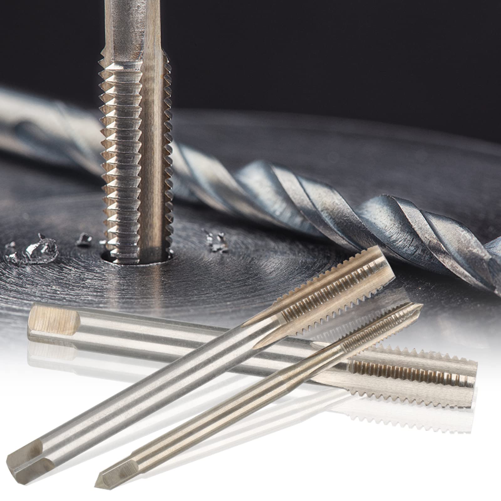 Wiertło z gwintem metrycznym, gwintownik metryczny DIN371, mini gwintownik maszynowy, rowek prosty, otwór na śrubę metalową, wiertło ręczne, M8 x 1,25 mm