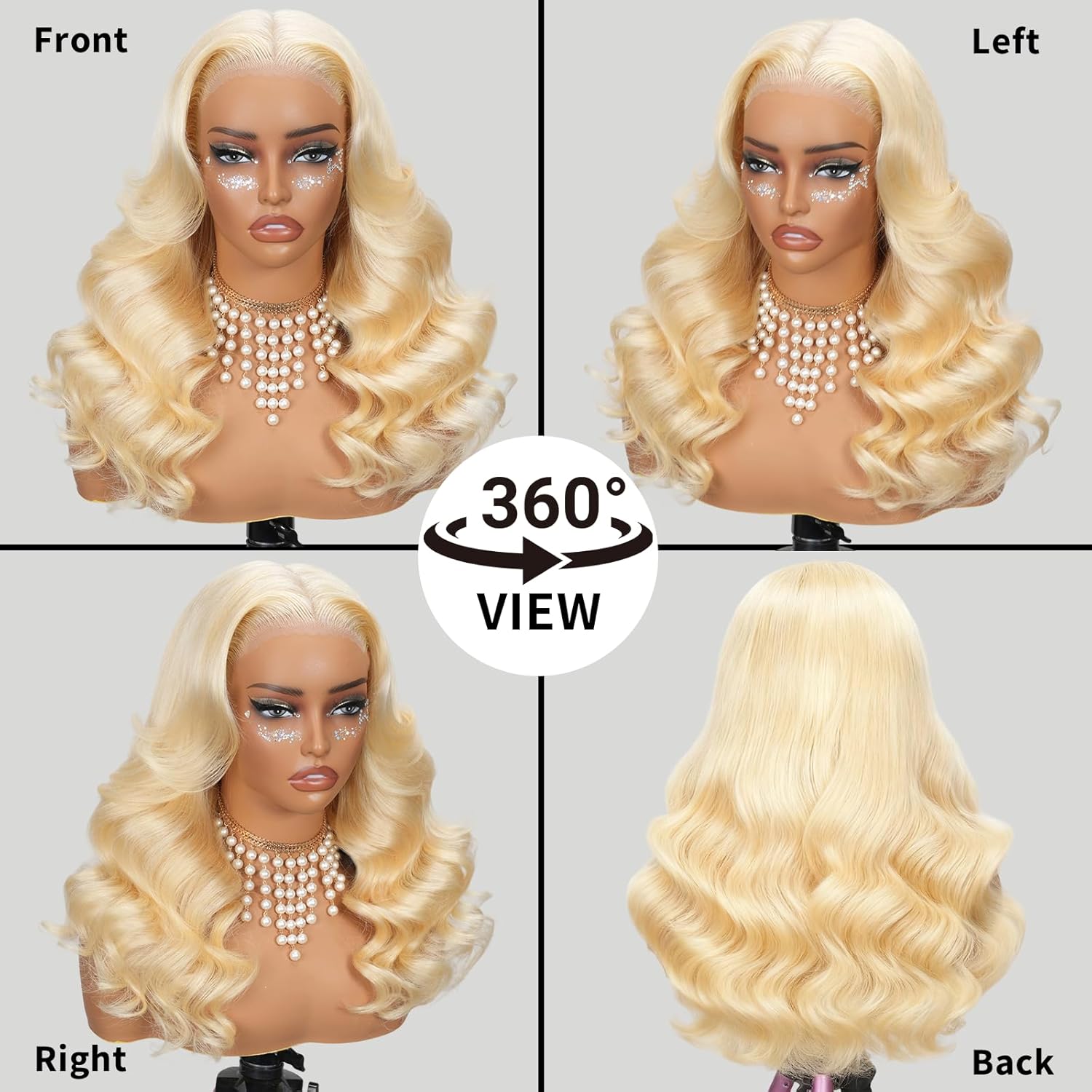 613 5x5 HD Lace Closure Wigs Human Hair 22 Inch 220% Density Body Wave Glueless Blonde Wig Human Hair Pre Plucked Triple Lifespan 3X No Tangle No Shedding No Synthetic