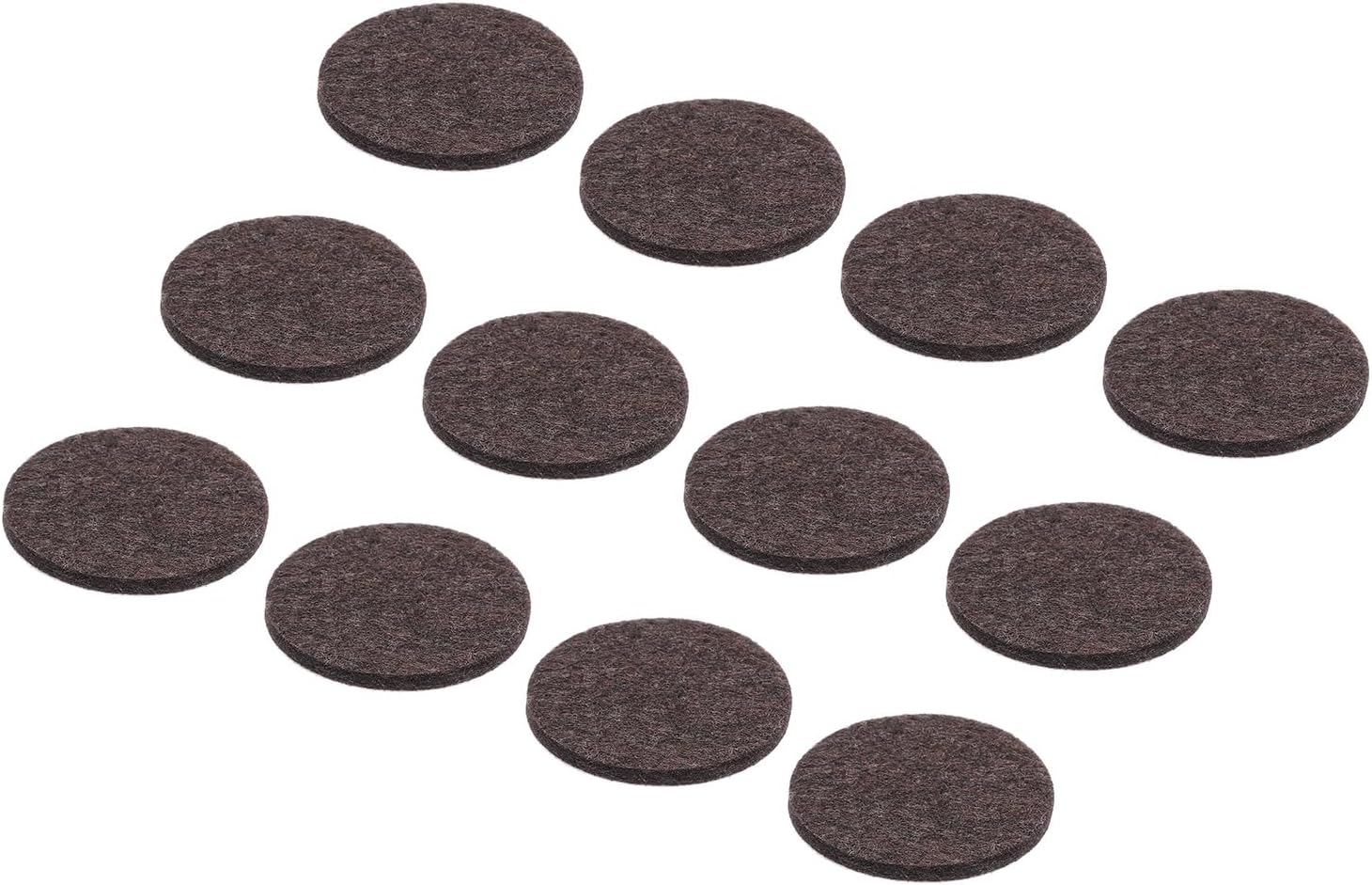 MECCANIXITY 24pcs Felt Furniture Pads, 1.6 Inch Round Small Felt Chair Leg Floor Protectors Prevent Scratches for Furniture Hard Floor, Dark Brown