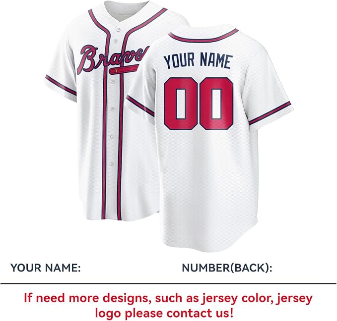 Camiseta personalizada de béisbol para hombres y mujeres con nombre, número y logo para aficionados al deporte miniatura 3