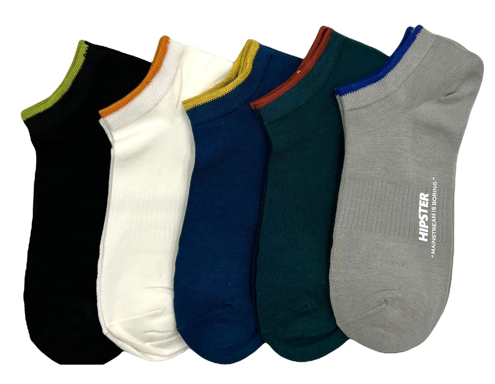 Mens Cotton Low Cut No Show Socks With Non-Slip Grips