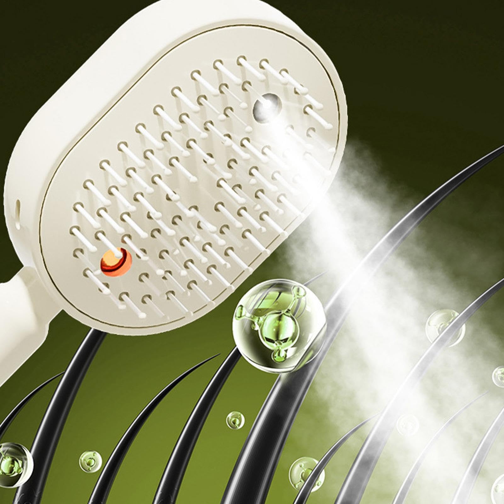 Elektrische Dampfbürste für Haare – wiederaufladbarer Rotlichtkamm, Anti-Frizz schnurlose elektrische Dampfbürste, für Kopfhautpflege, Zuhause, Spa, Reisen