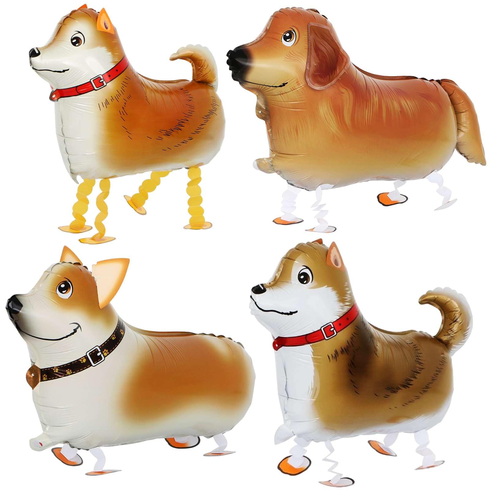 LHOAVWE 4 Pack Funny Walking Animal Balloons Walking Pet Dog Balloons Puppy Dogs Balloons for Kids Birthday Party Pet Puppy dog Theme Birthday Party