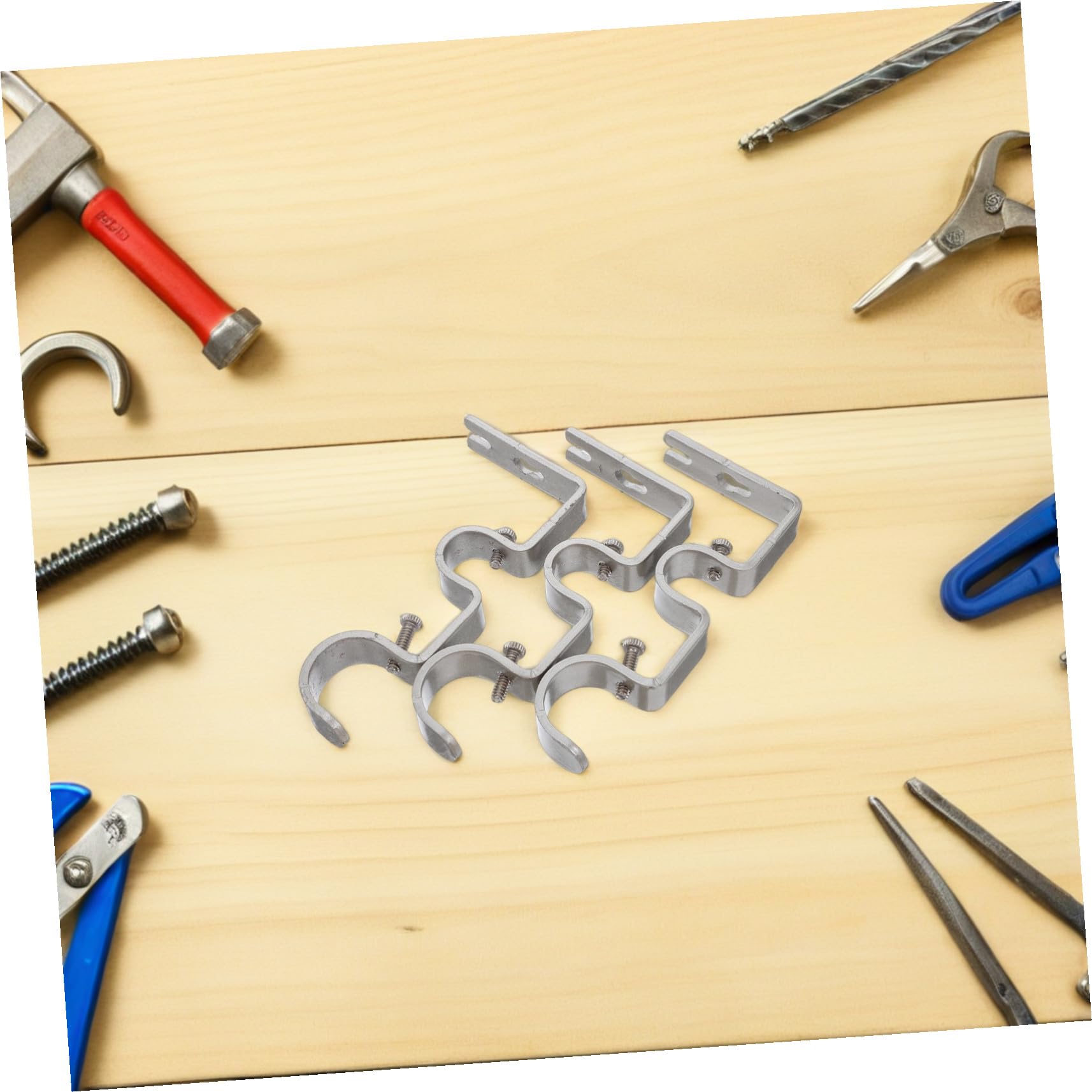 Lot de 6 Supports Centraux de Tringle à Rideaux en Fer Support pour Tringle Robuste pour Rideaux et Décoration D'intérieur