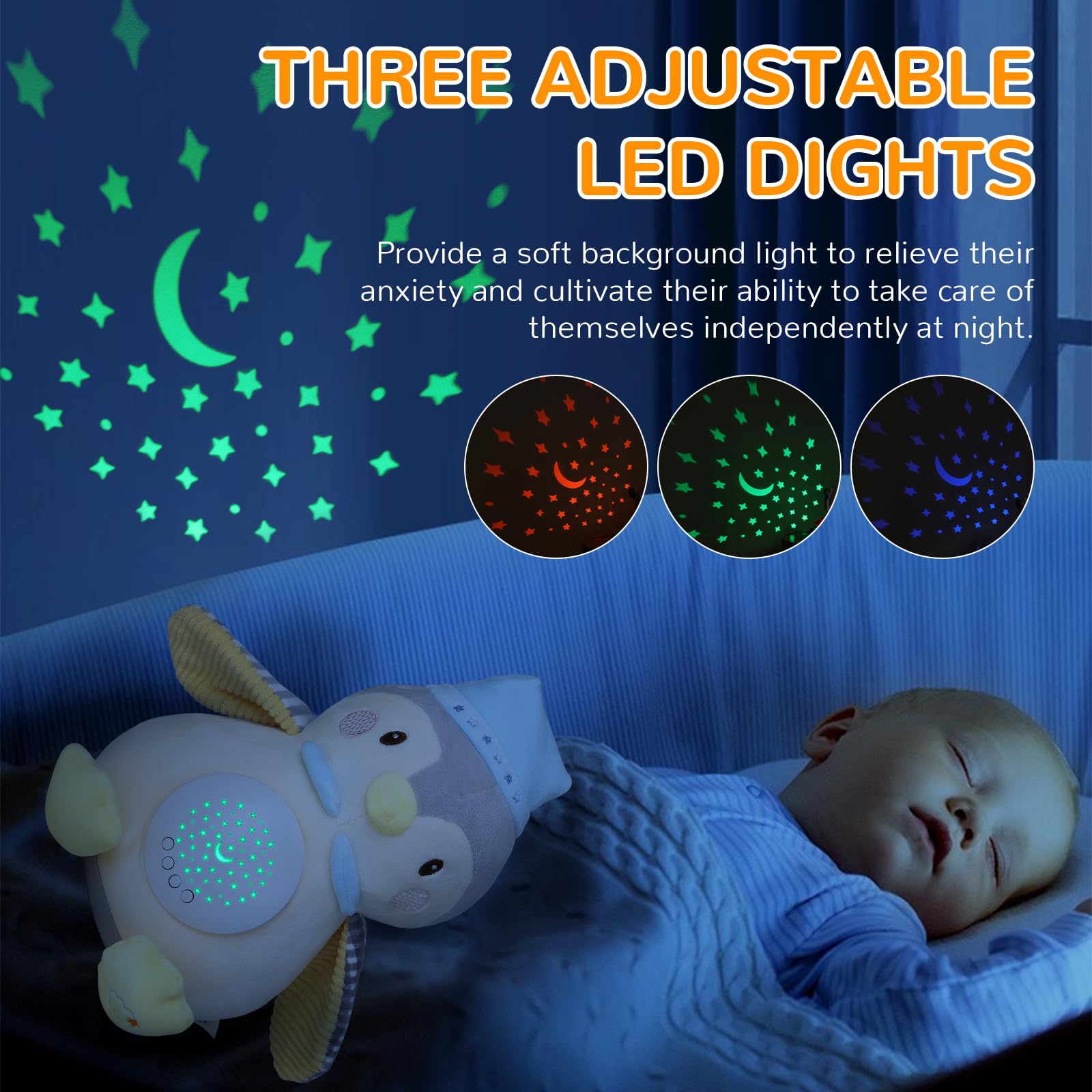 EAQ Baby Sleep Aid Soother with Nursery Decor Night Light Projector - Image 2