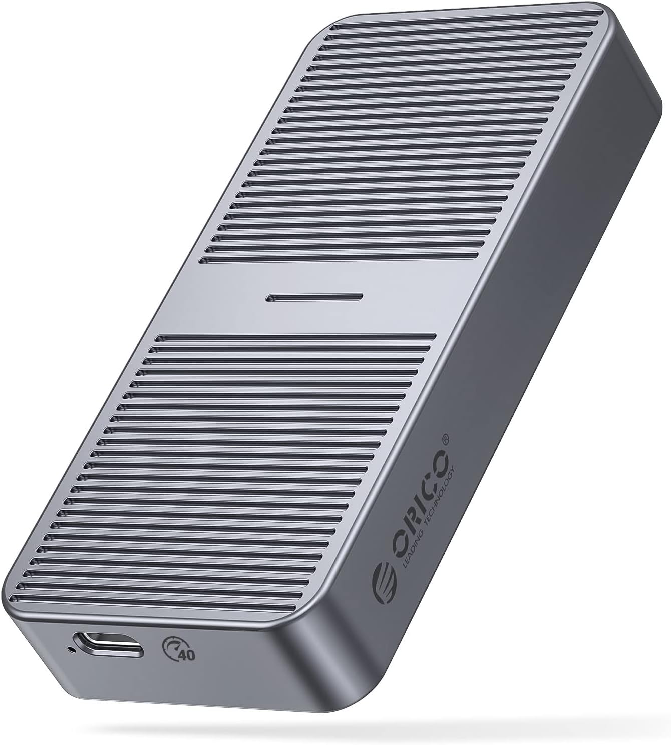 ORICO 40Gbps NVMe SSD Enclosure, M.2 to USB-C Adapter for NVMe M-Key 8TB SSD Max, Aluminum M2 External SSD Case, Compatible with Thunderbolt 3/4 USB3.2/3.1/3.0/Type - M224 Gray