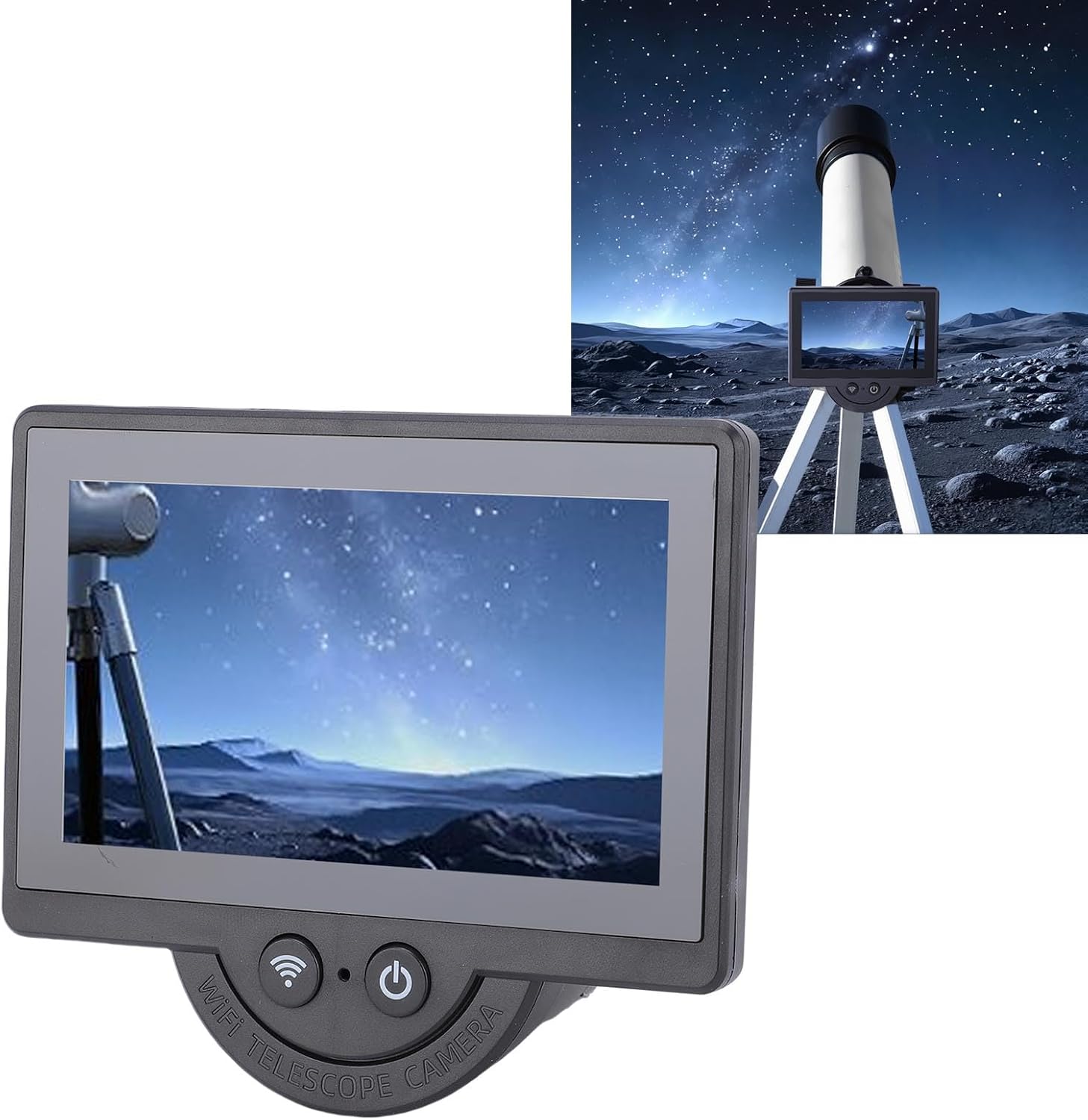 Dpofirs WiFi Telescope Camera Eyepiece, Electronic Eyepiece Camera with 4.3" Screen, Astronomy Camera Fits to 26mm-47mm Scopes, for Astrophotography, Birds Watching