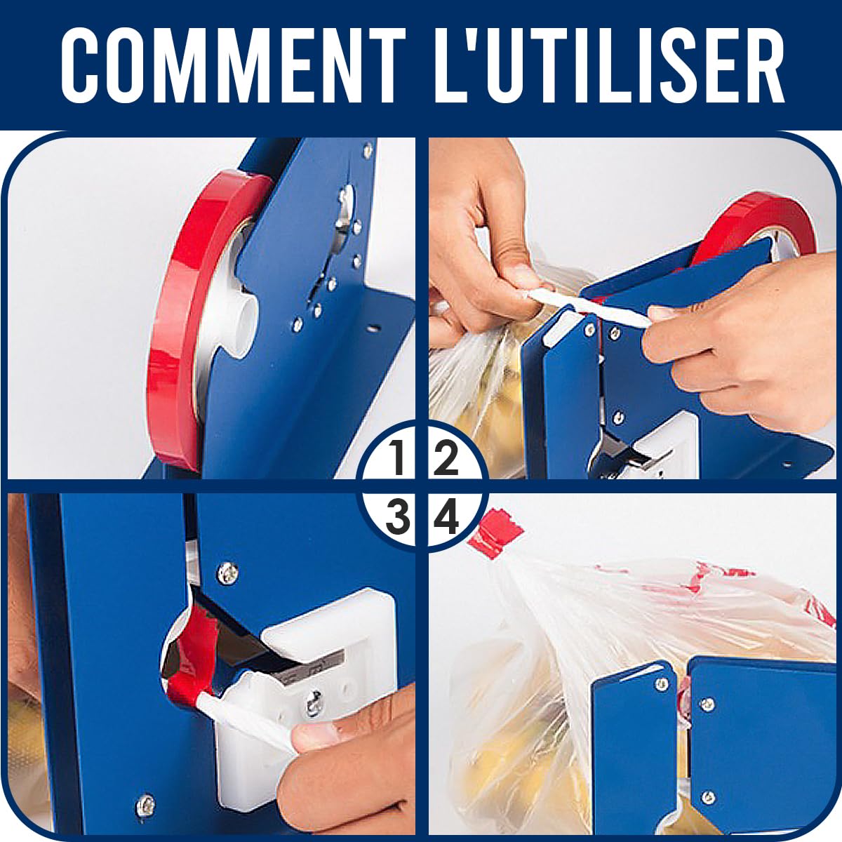 Lot De 10 Rouleaux De Ruban De Scellage Pour Sacs - Largeur 1.1 Cm, Longueur 55 M, Adhésif Fort