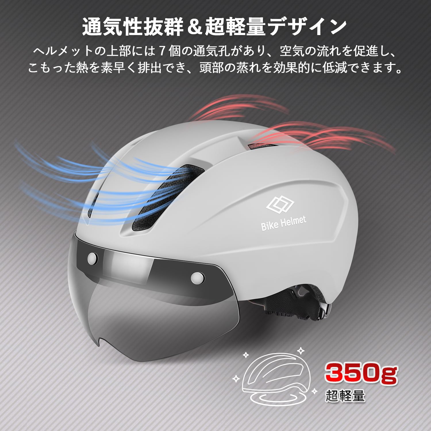Amazon | Mixiu 自転車ヘルメット CE認証 磁気ゴーグル付 UVカット