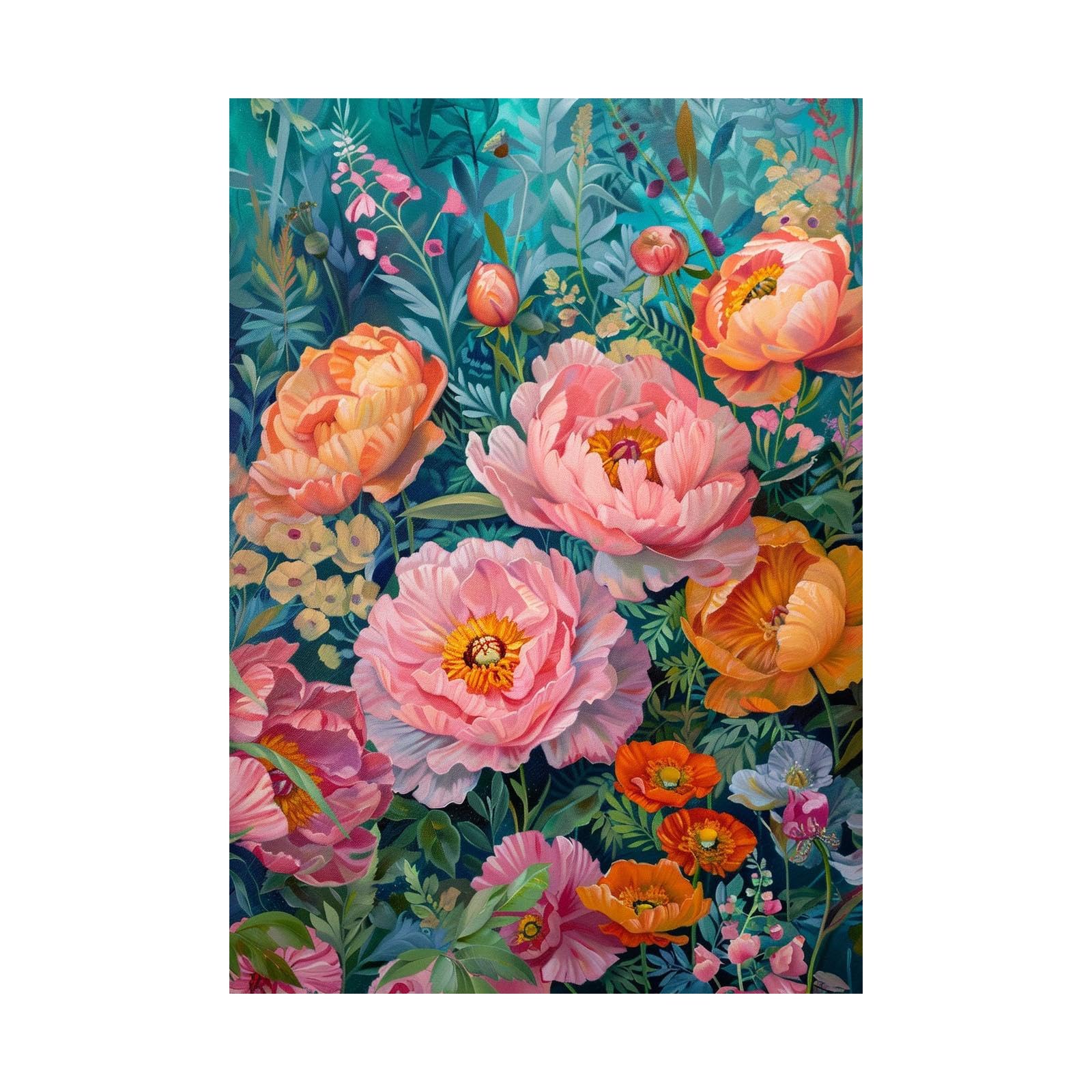 Tableau decoration murale fleurs colorees de qualité artistique - 7