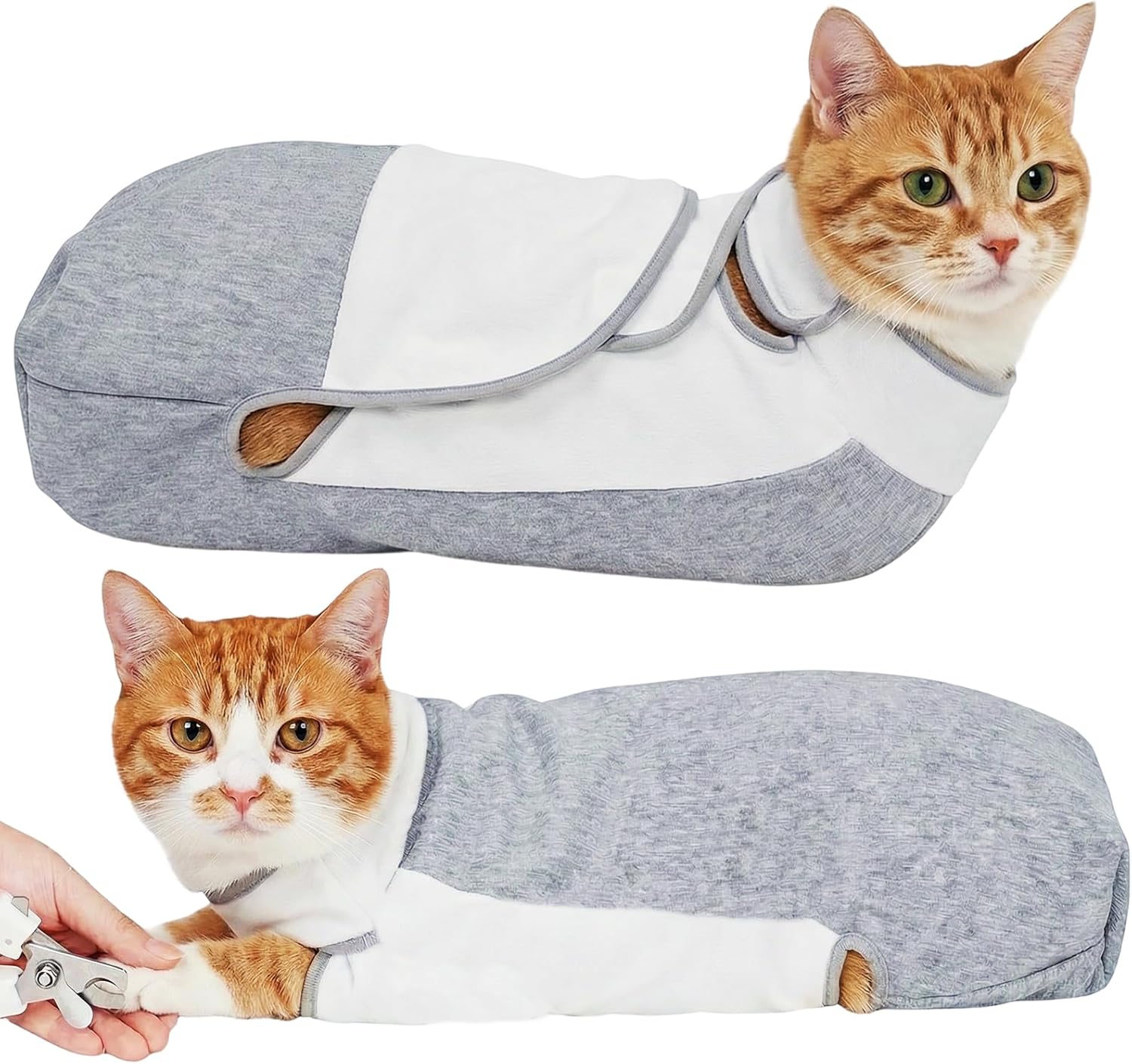 Cat Grooming Wrap, Self Adhesive Cozy Cat Wrap for Cutting Nails, Anti-Escape Calming Cat Swaddle Wrap for Medicine Ear Cleaning, Anti-Scratch Cats Burrito Restraint Blanket（12-28lbs）