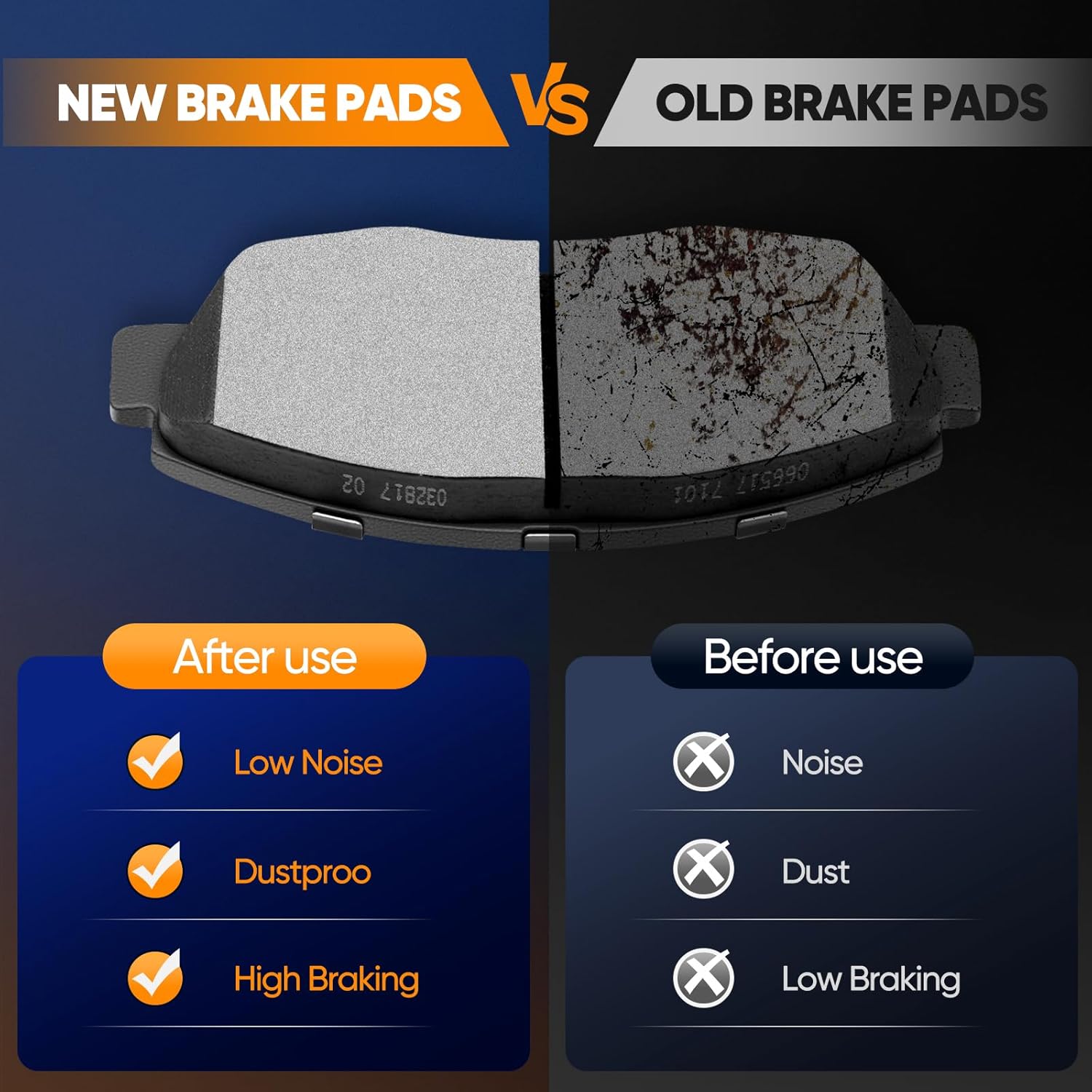Brake Pads, ECCPP D465 D537 8pcs Ceramic Brake Kits fit for 1997 1998 1999 for Acura CL, 1991-1997 for Honda for Accord