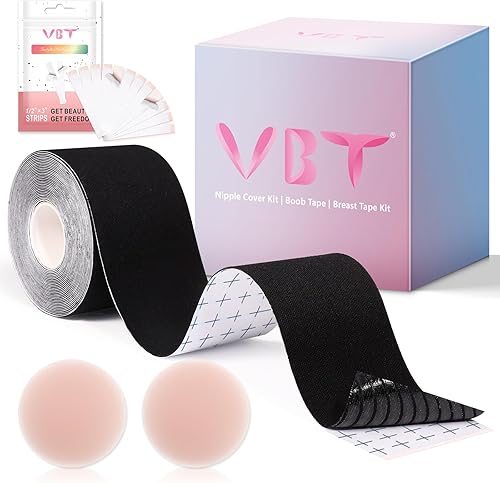 VBT Cinta adhesiva para senos Cinta de levantamiento de senos, cinta corporal para levantamiento de senos con sujetador adhesivo reutilizable de