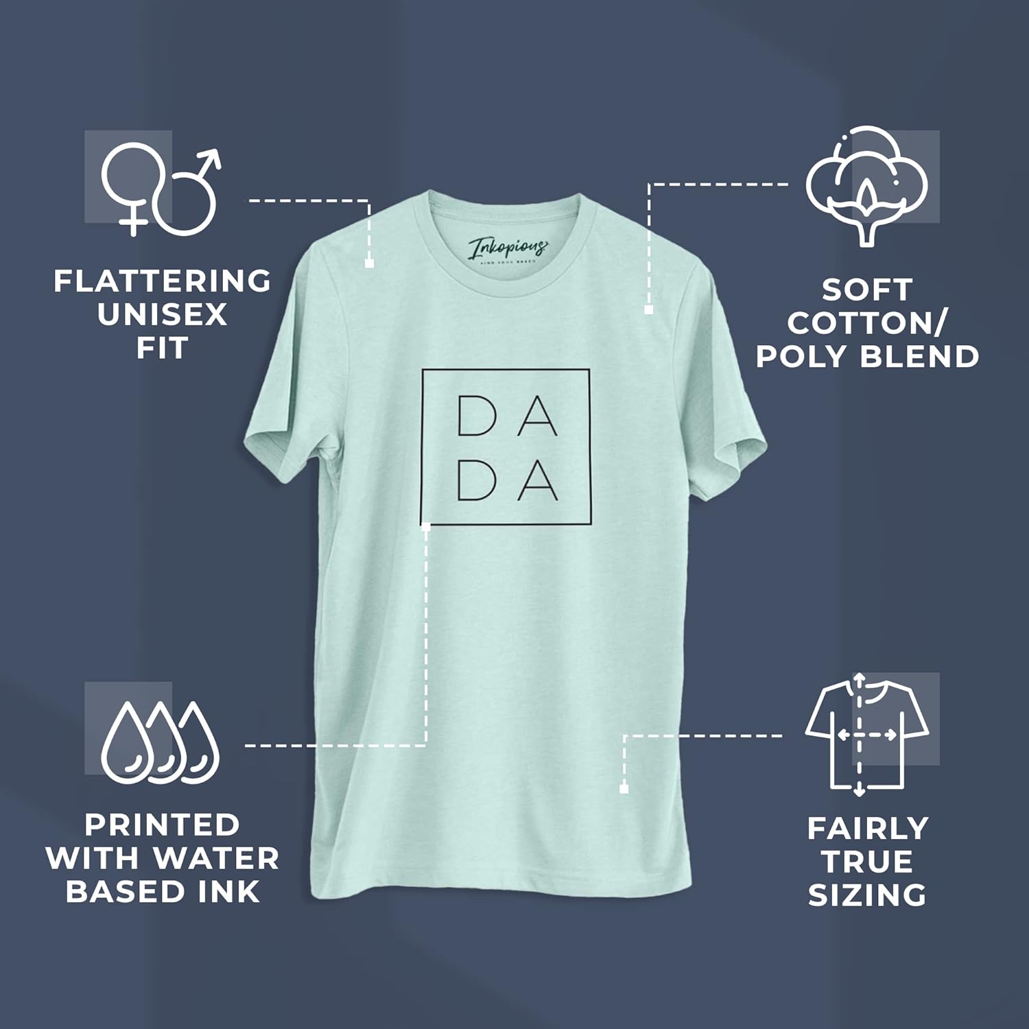 Inkopious DADA T-Shirt - First Time Father's Day Present - - Image 4