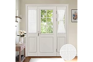 MIULEE White Semi Sheer Short Curtains for Side Window