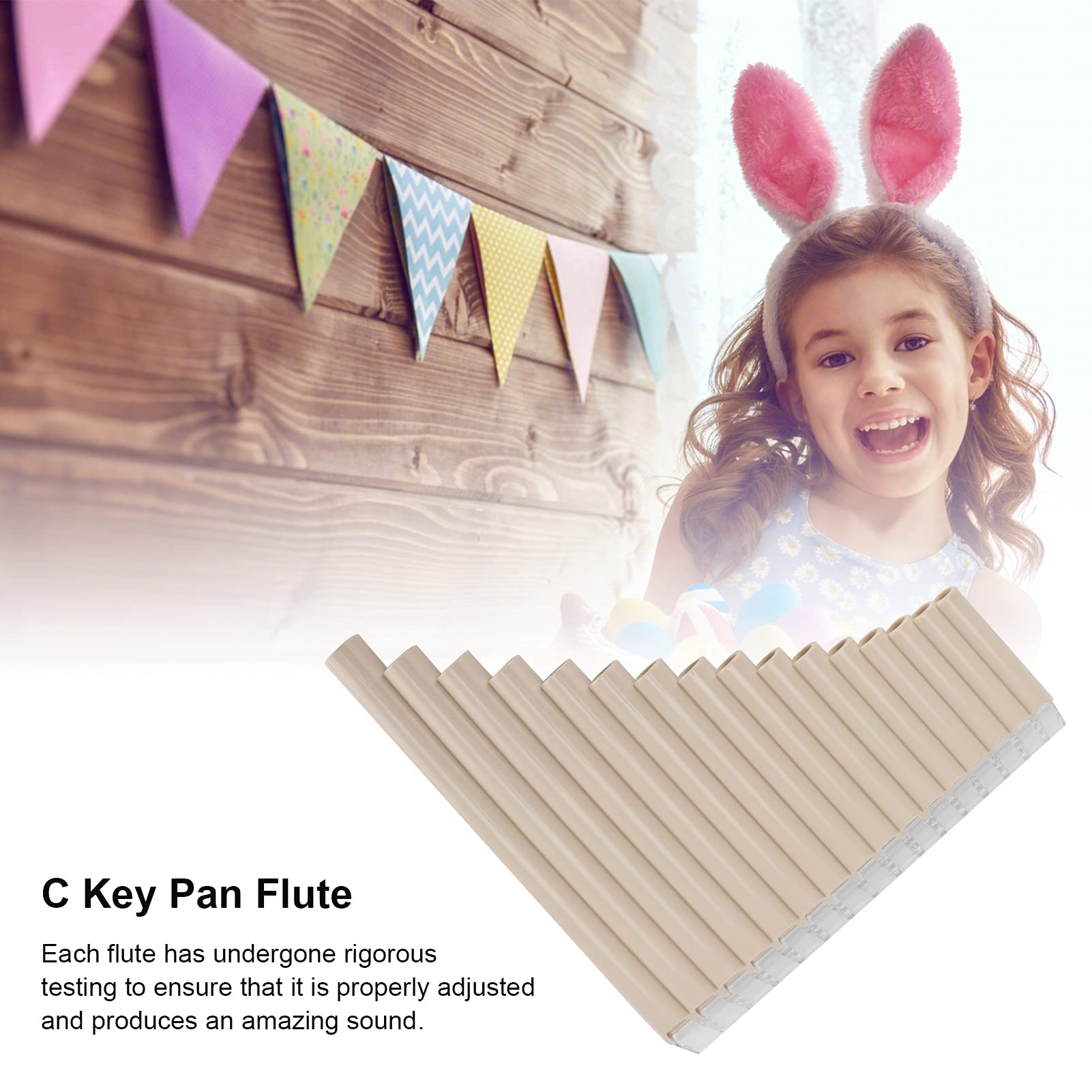 Strumento a Fiato in Legno, Plastica 16 Tubi Flauto di Pan Musicale Bambino C Personale Docente Chiave per Principianti Adulti