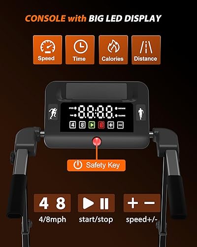 Miniatura 5 de Cinta de correr inclinada del 12% con estación de trabajo de escritorio, caminadora portátil de 8.0 MPH3.5 HP con asa, capacidad de peso de 300