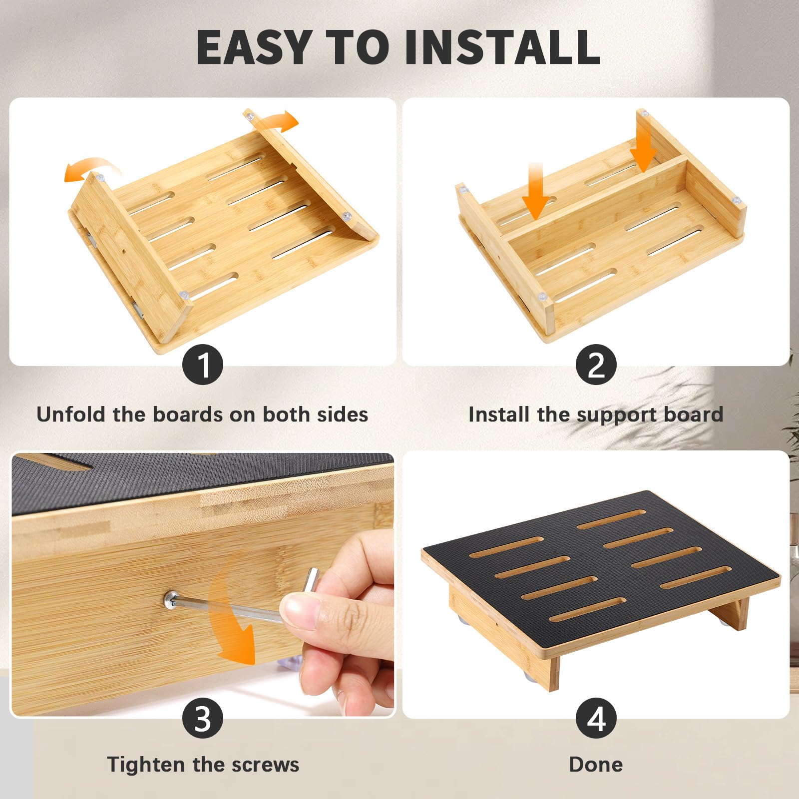 Roylvan Marchepied en Bois pour Adultes et Seniors avec Surface Antidérapante, Marche Simple de 9 cm Supportant 200 kg pour Intérieur/Extérieur, Aide Portable pour Salle de Bain Cuisine Chevet