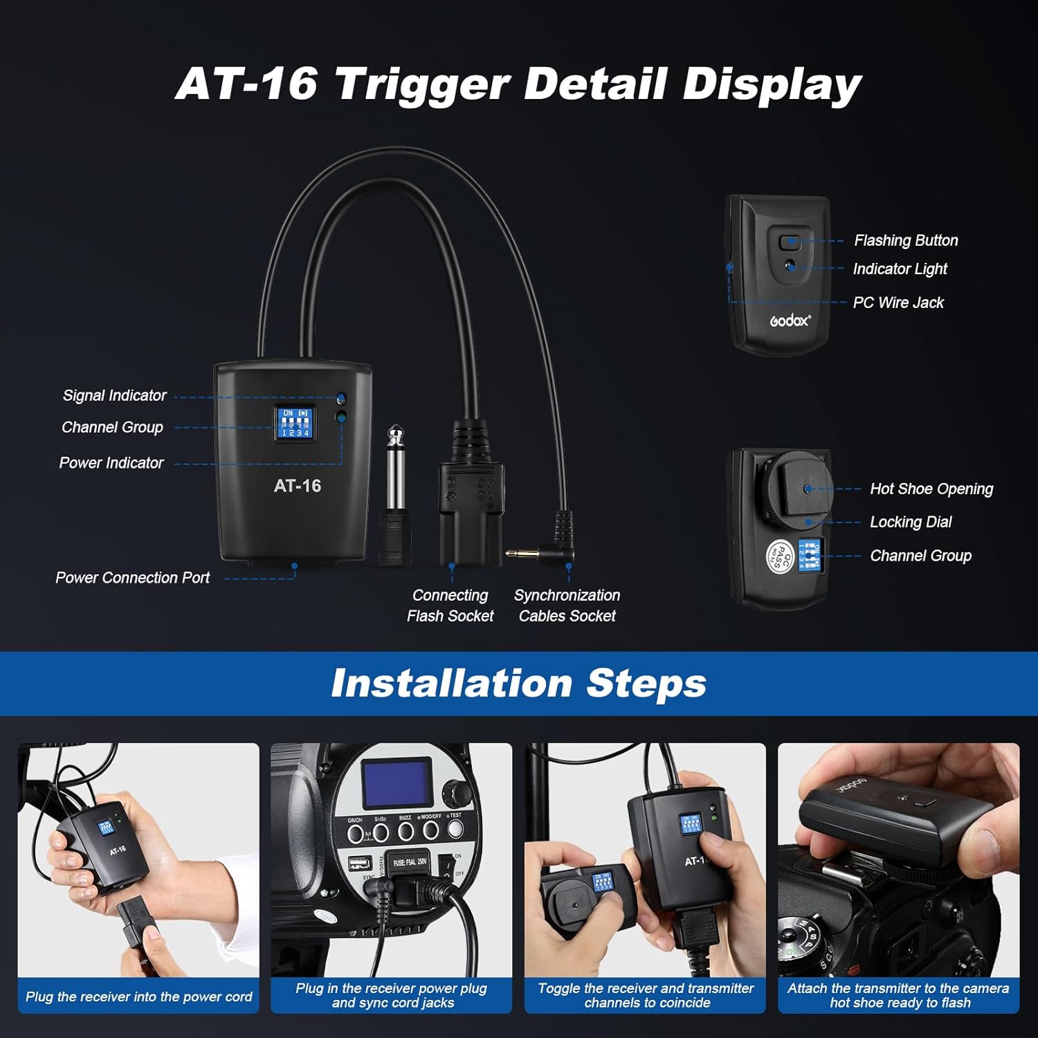 Godox MS300V 2-Pack Professional Studio Strobe Flash Light 300W Studio Flash Strobe kit 300W GN58 0.1-1.8 s Recycling time 2.4 G X-System,LED Modelling lamp 5600 ± 200K Flash Light