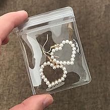 12 Pcs Transparent Plastic Zipper Pouch for Jewelry Storage | Clear Resealable Small Zip Lock Bags for Earrings, Rings, Beads, Coins, and Accessories (12)