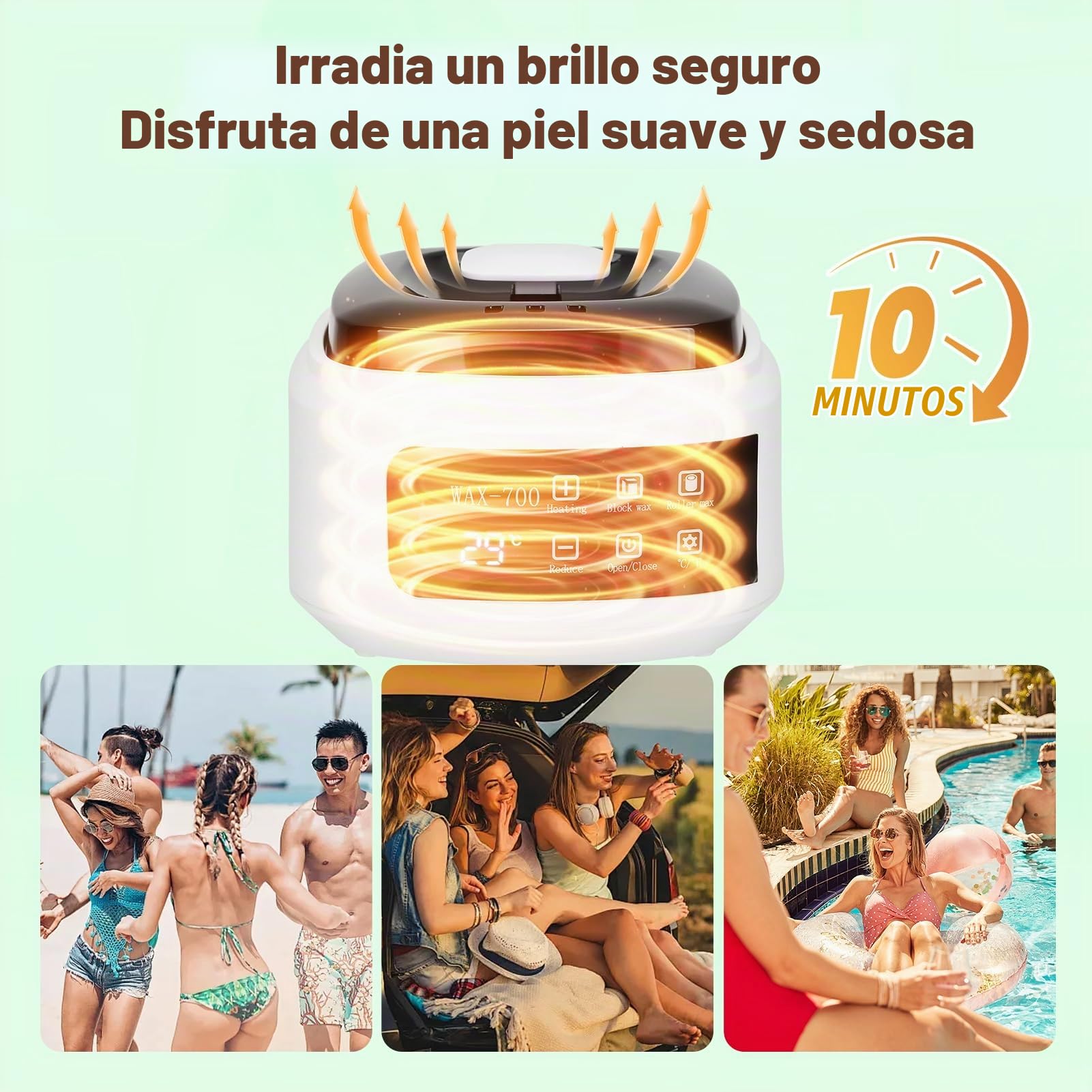 Calentador de Cera 500ml, Maquina de Cera Caliente, Profesional Control Automático de Temperatura, Máquina de Fusión de Cera, Calentador de Cera Para Depilación(EU)
