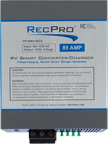 Miniatura 57 de RecPro Convertidor RV de 100 amperios Convertidor de potencia RV y cargador de batería Carga inteligente de 4 etapas 120 VCA a 12 VCC Rango