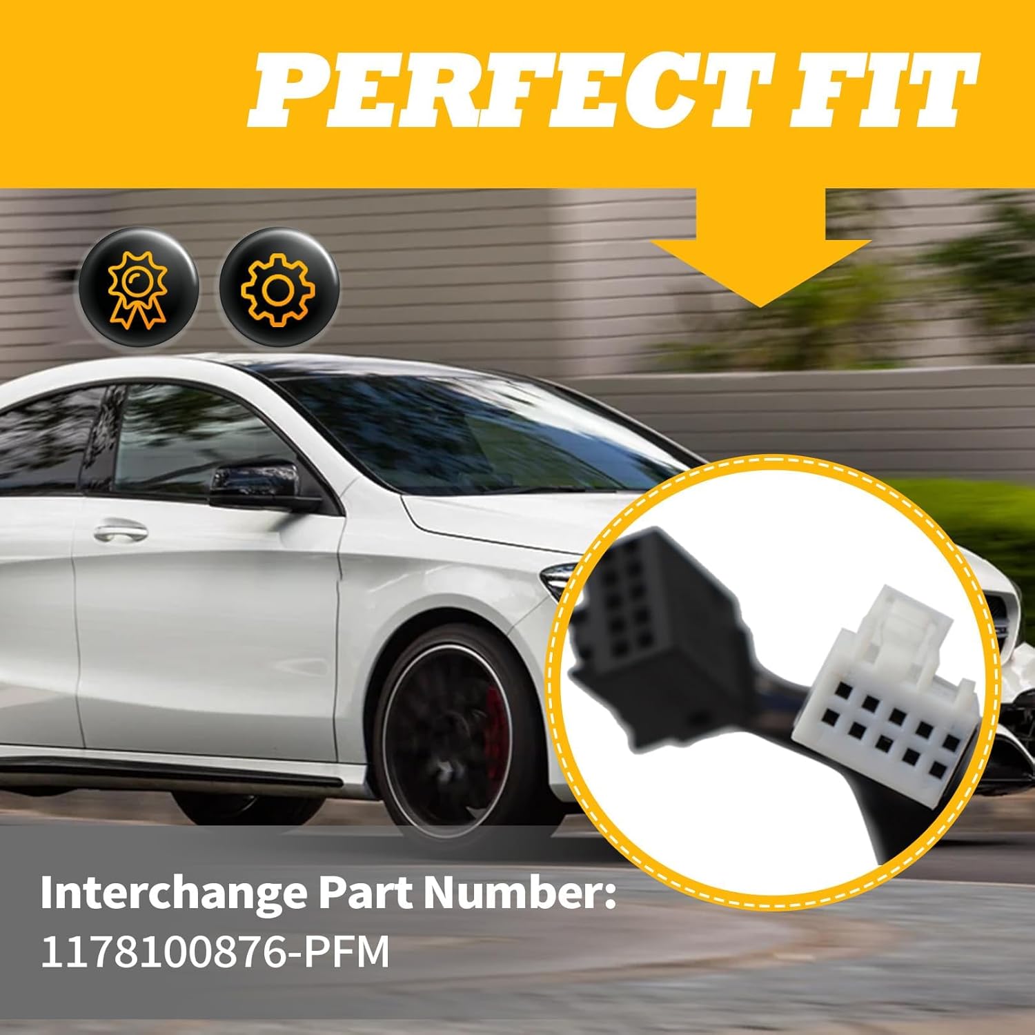 Right Passenger Side Mirror Assembly Compatible with CLA250 CLA45 AMG 2014-2018 Rearview Mirror with (BSM) Blind Spot Match & Heated and Turn Signal Light 1178100876-PFM (Black Right)