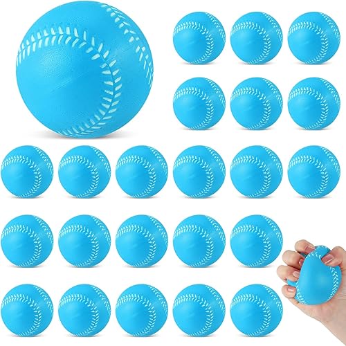 Outus Paquete de 24 pelotas de béisbol de espuma de 9 pulgadas para niños, pelotas de béisbol de colores suaves para practicar deportes en