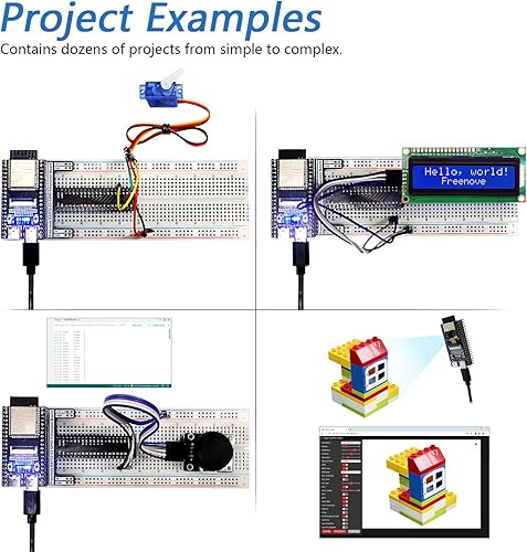 Vista 4 de FREENOVE Super Starter Kit para ESP32-S3-WROOM (incluido) (Compatible con Arduino IDE), cámara inalámbrica a bordo, Python C, tutorial detallado