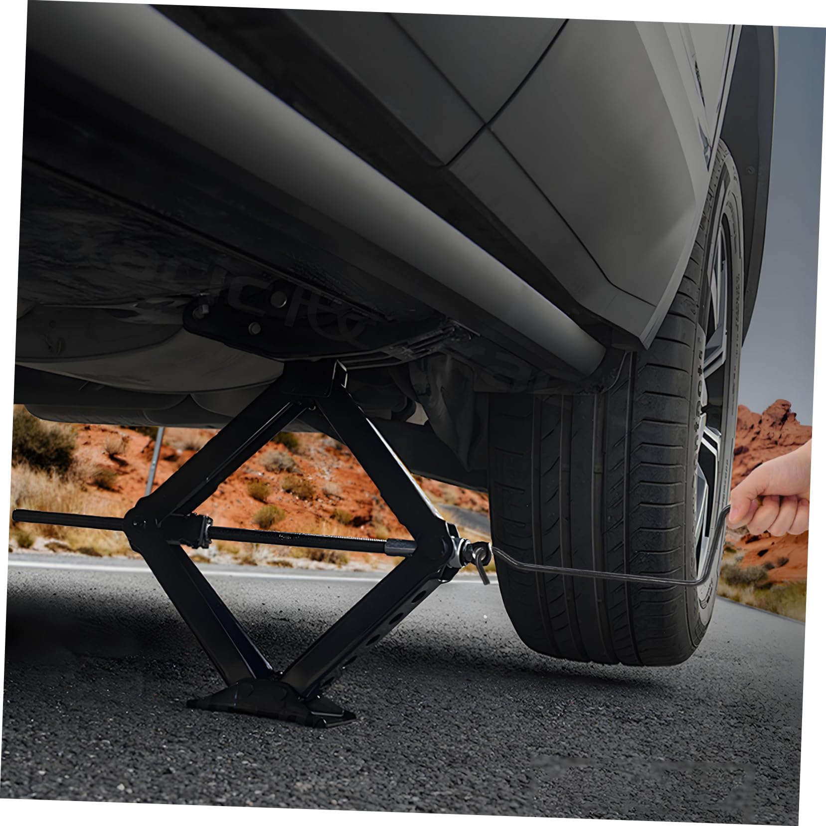 Maniglia per Sollevatore Auto Car Lift in Acciaio Nero, Accessorio per Cric Automobilistici