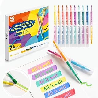Markeerstiften Set 12 Stiften 24 Kleuren Dual Tip