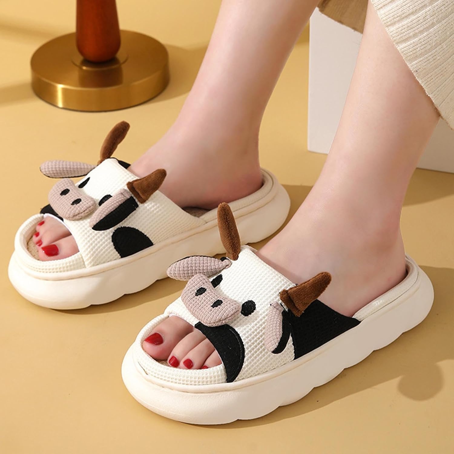 Cow Slippers Animal Slippers For Women men Indoor Outdoor House Home Bedroom Fuzzy Slipper Funny slipper Cow Stuff Gifts - Image 5