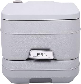JAXPETY 2.6 Gallon Outdoor Portable Toilet for RV Travel, Camping, Boating & Car, Leak-Proof Cassette Toilet, Grey