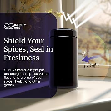 Infinity Jars Ultimate Kitchen Storage Bundle Ultraviolet Proof Airtight Glass Jars (1L, 500ml, 250ml) Smell-Proof, Refillable Containers for Coffee, Spices, Tea, Dried Goods