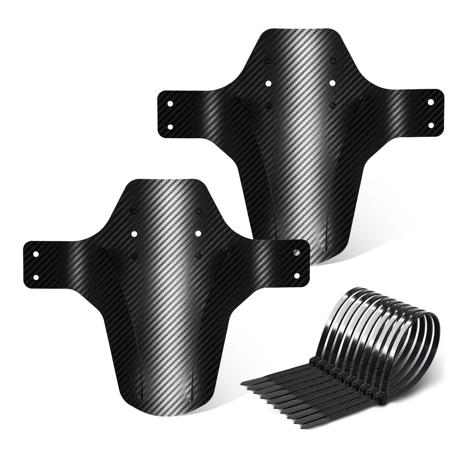 FETESNICE Mountain Bike Mudguard, 2Pcs MTB Mudguard Front and Rear Compatible,Fits 26", 27.5", 29" Inch MTB Mudguard Front and Rear Splash Guard (XIAO-DNB-2TW)