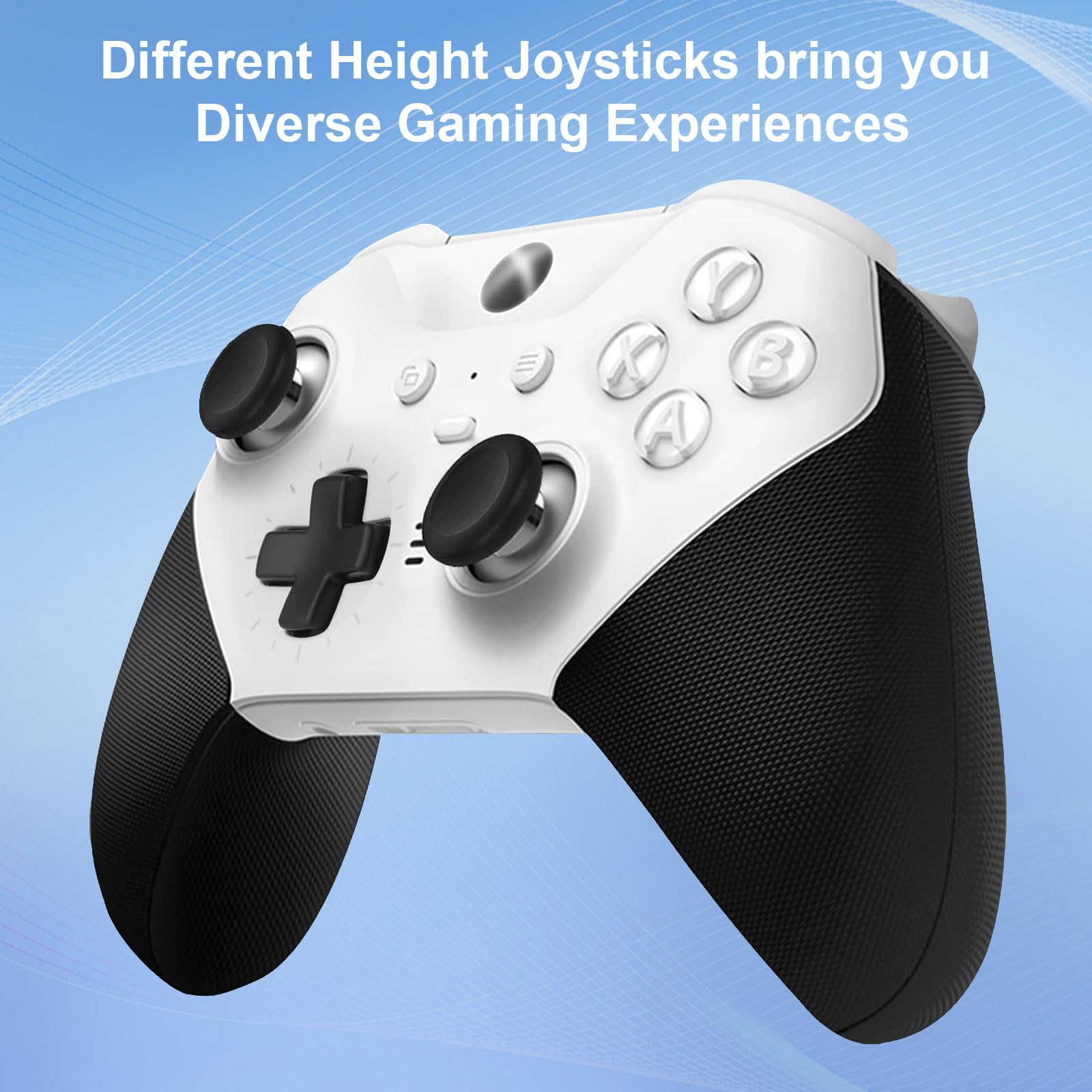 Palillos de metal para Xbox One Elite Series 2, accesorios de control con 6 joysticks, 4 palas, 2 D-Pads, 1 herramienta de ajuste (negro)
