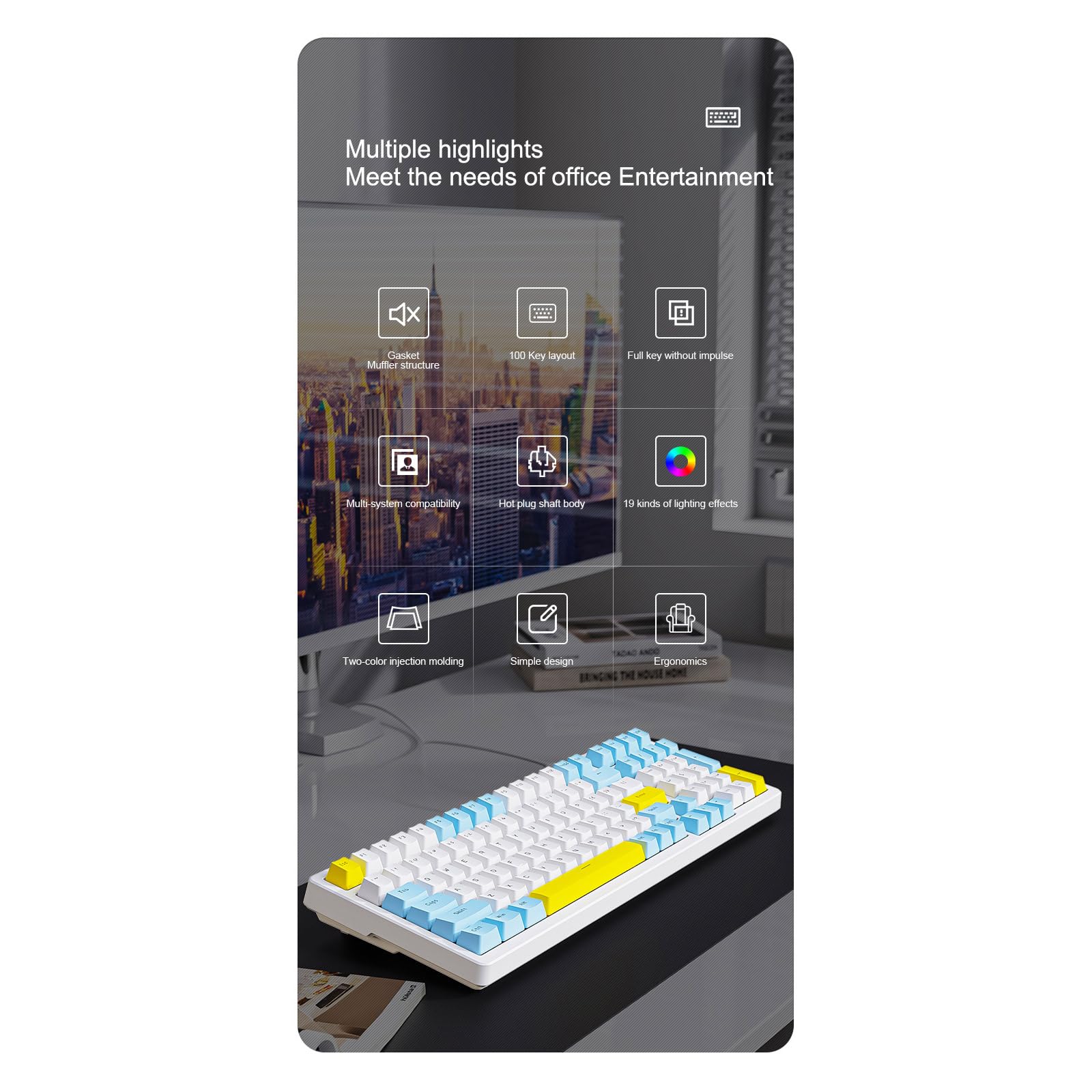 K3Max RGB Mechanical Gaming Keyboard Keyboard Red/Blue Switch