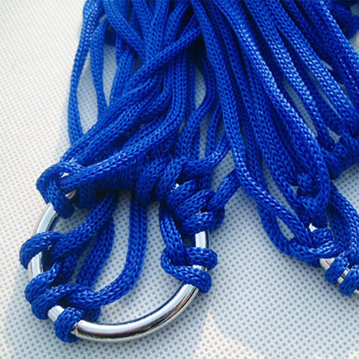 Portable Nylon Rope Mesh Hammock Hanging Sleeping Bed Strong and Lightweight Camping Hammock for Relaxing the Lake and Household Use