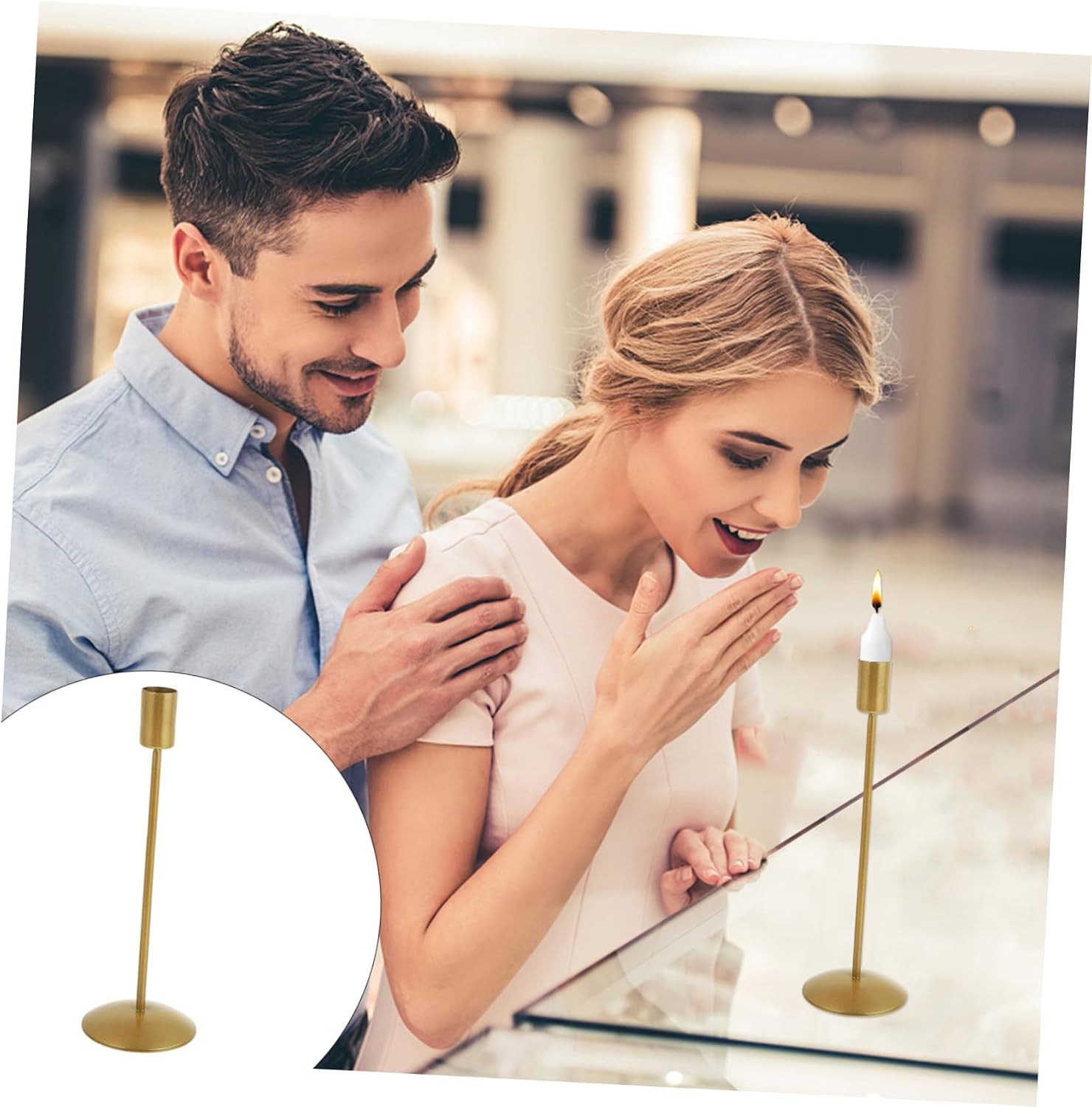 Alipis 1pc Decorative Metal Candle Holder for Christmas Elegant Candlestick Ornament Design for Living Room Kitchen Table Decor Fashionable Adornment