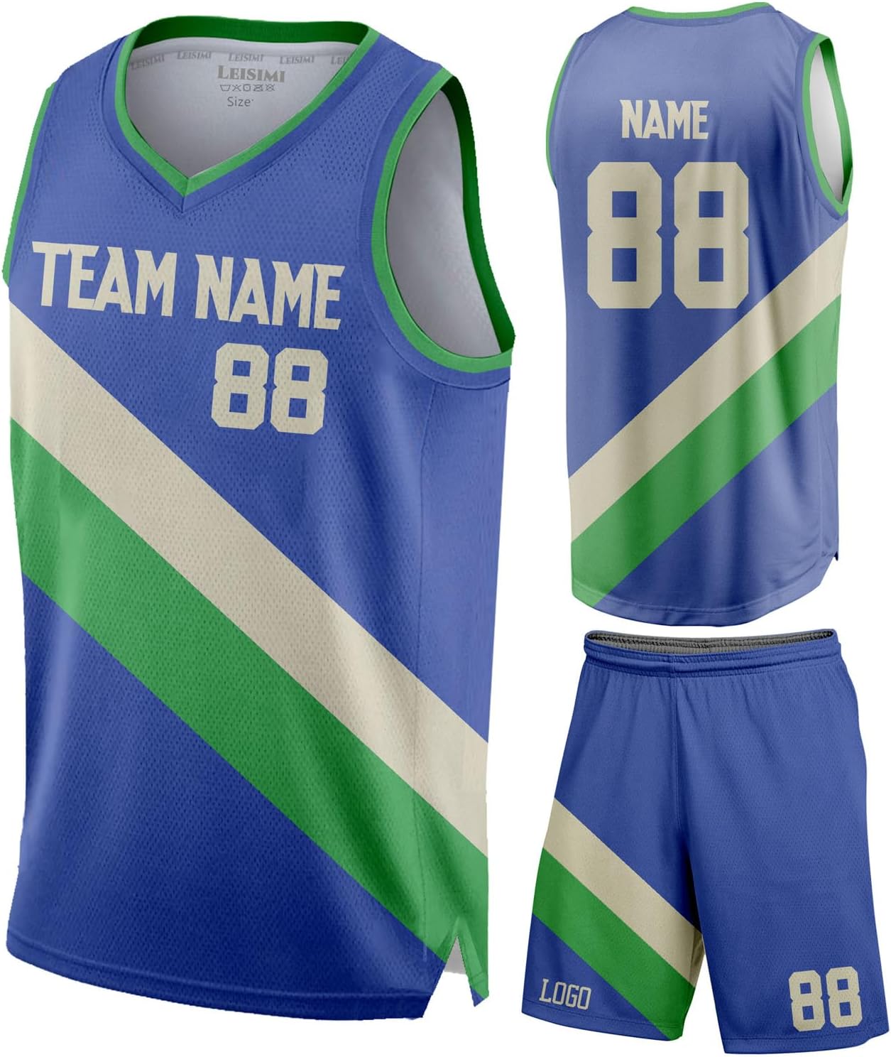 Men Women V-Neck Sleeveless Basketball Jersey Stripe Uniform for Team Training