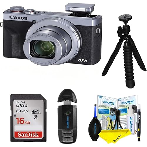 Canon PowerShot Digital Camera [G7 X Mark III] with Wi-Fi & NFC, LCD Screen and 4K Video (Camera w/BuzzPhoto Advanced Accessories Bundle, Silver)
