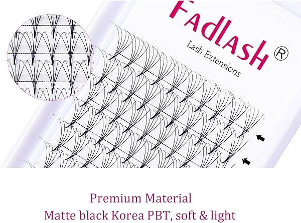 FADLASH Eyelash Extension Professional 5D-0.10-C Curl 8-14 mm Length Mixed Volume Russian Premade Fans Lashes Bouquet Premade | Pointed Base | C/D Curl - 4