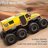 Vista 4 de Camión monstruo grande de control remoto anfibio 1:12, juguete impermeable 8WD todo terreno para niños, auto de control remoto de alta velocidad