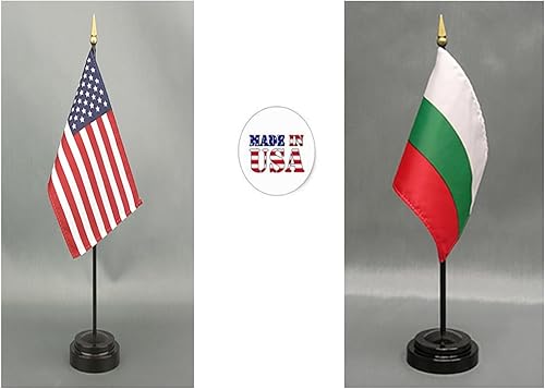 Miniatura 35 de Juego de banderas de escritorio de Afganistán, hecho en Estados Unidos, de rayón de 4 x 6 pulgadas, escritorio de oficina y pequeñas banderas