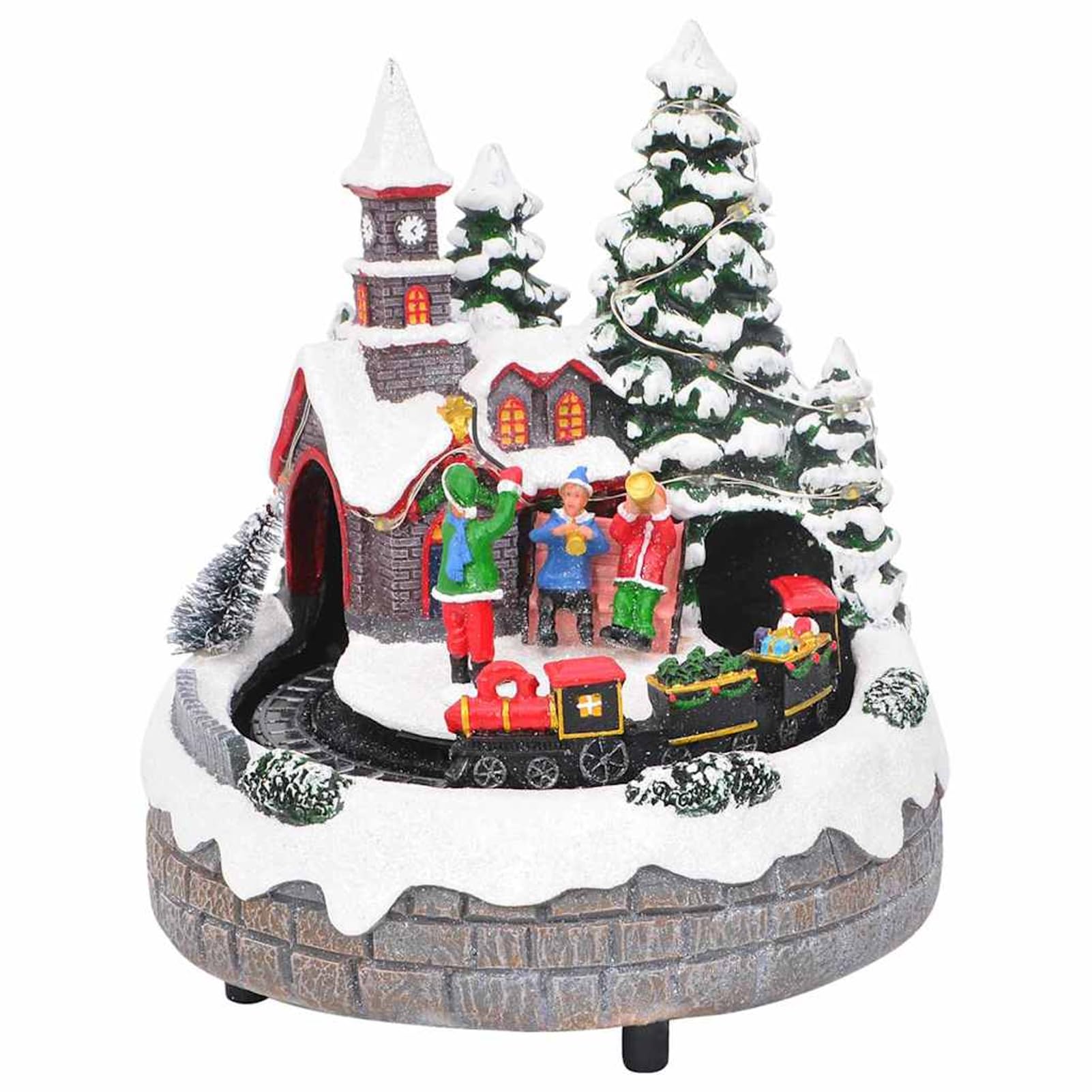 Gecheer Decorazione di Natale, Tavolo Multicolore 16x16x19 cm Resina, Centrotavola Festivo per Soggiorno
