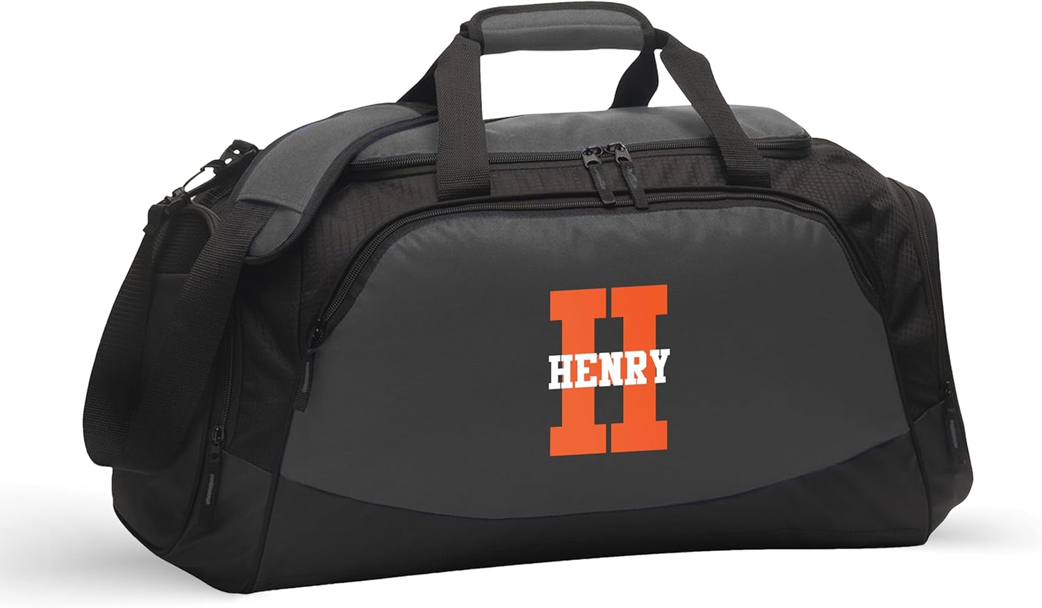 Personalized Gym Bag for Girls Teens Monogrammed Gym Bag Overnight Travel Bag for Girls Cute Initial Duffle Athletic Workout Bag with Shoe Compartment (Bag Only, Script Font, Black/Black)