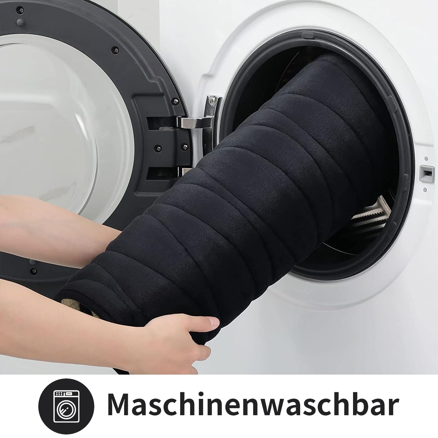 Homaxy Set di 2 tappetini da bagno in memory foam, antiscivolo, lavabile, 40 x 60 cm + 50 x 76 cm, colore: nero