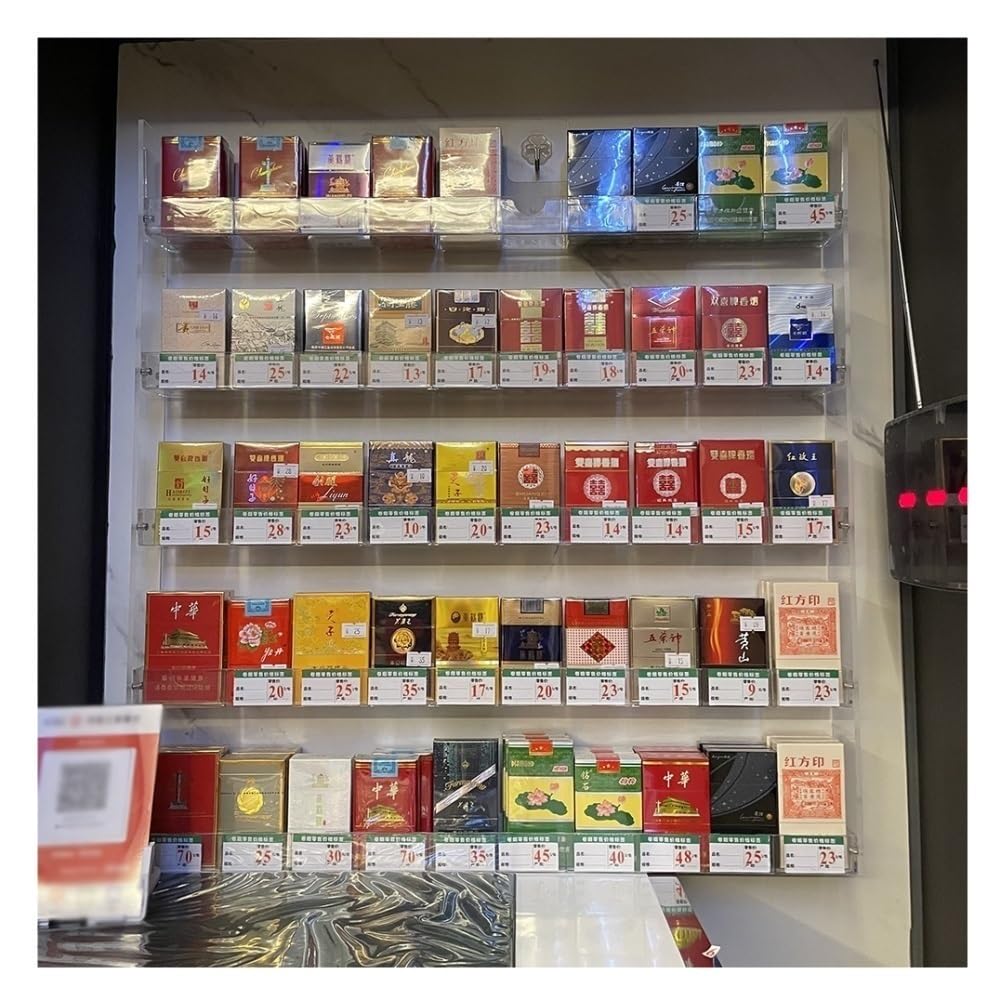 Présentoir à cigarettes transparent compact résolvant le désordre en caisse